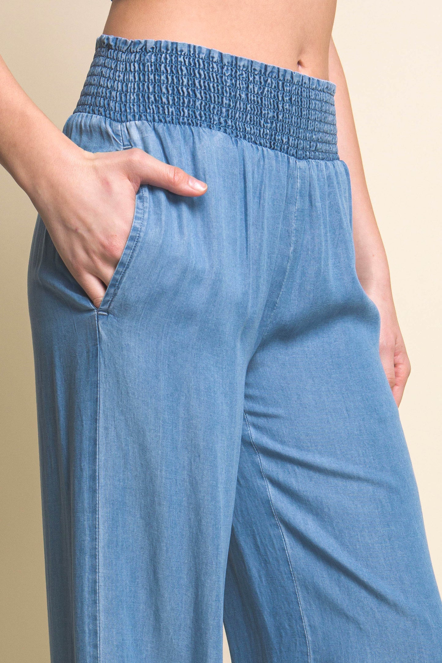 Smocked Waist Band Casual Pant