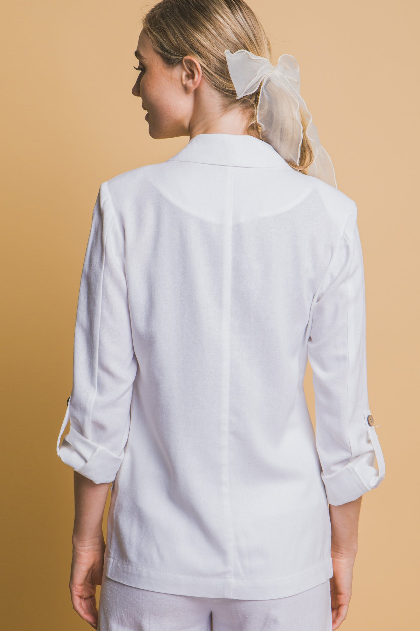 Open - Front Linen Blazer