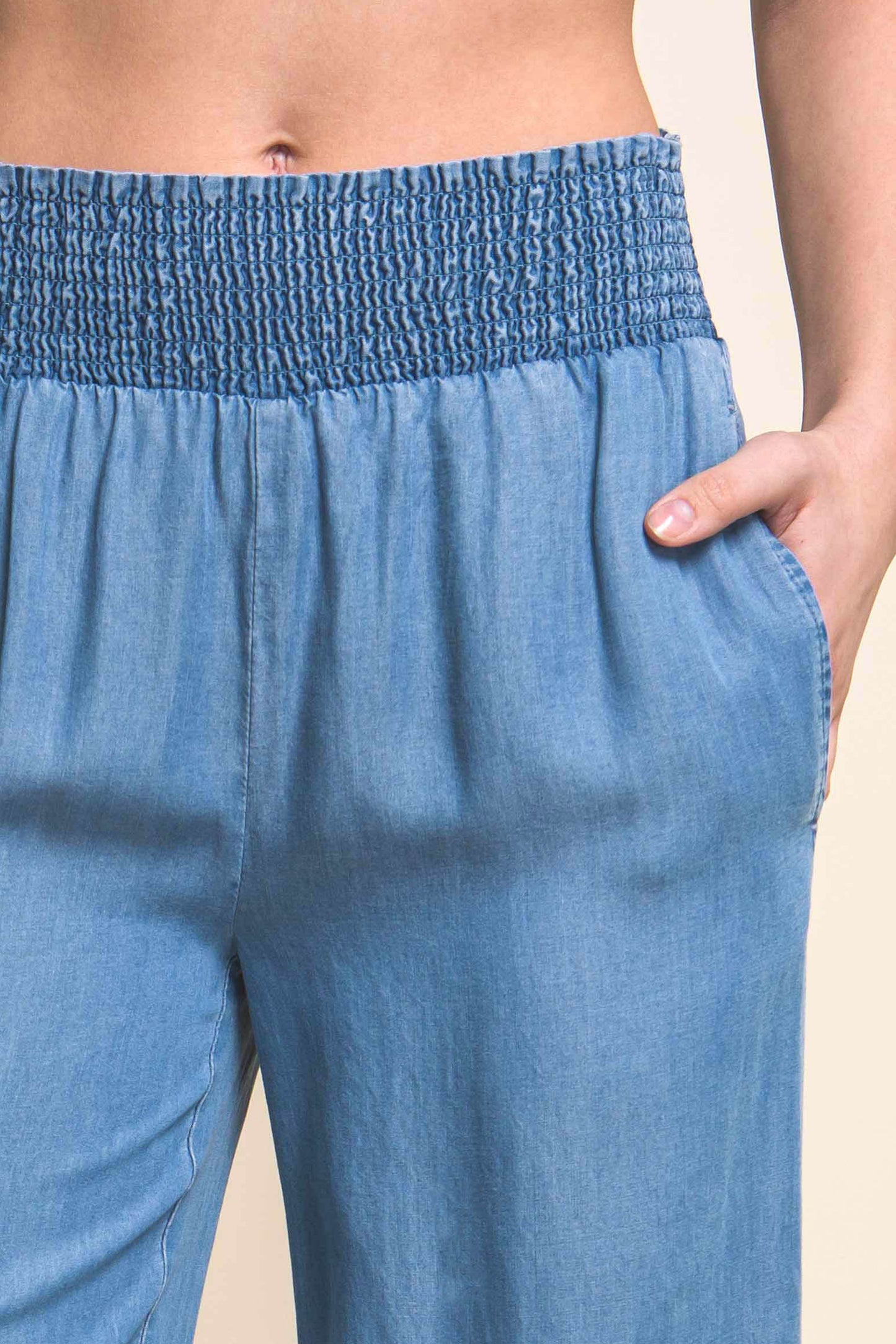 Smocked Waist Band Casual Pant