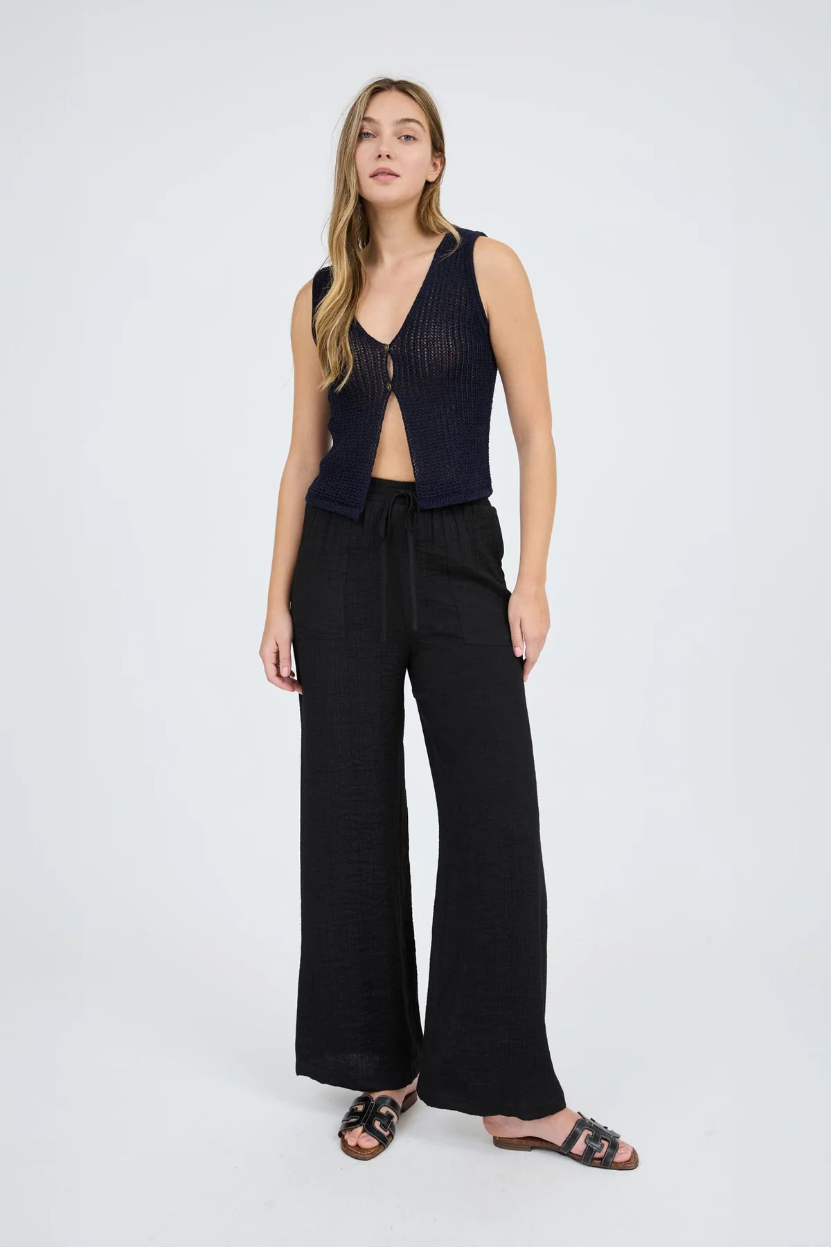 Button Front Split Vest