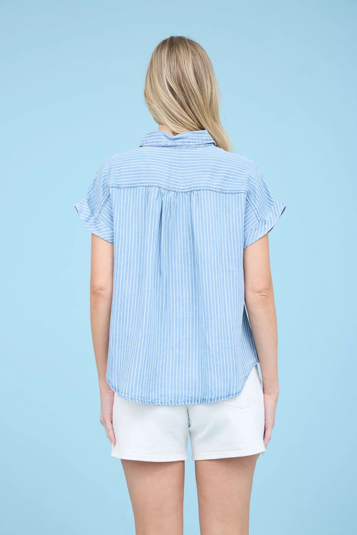 Stripe Chambray Button Down Shirt
