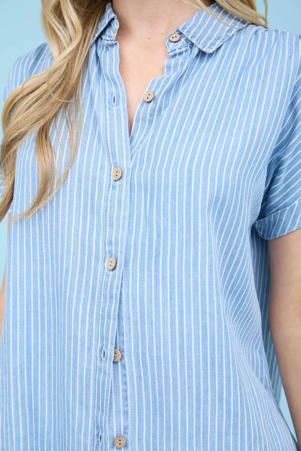 Stripe Chambray Button Down Shirt