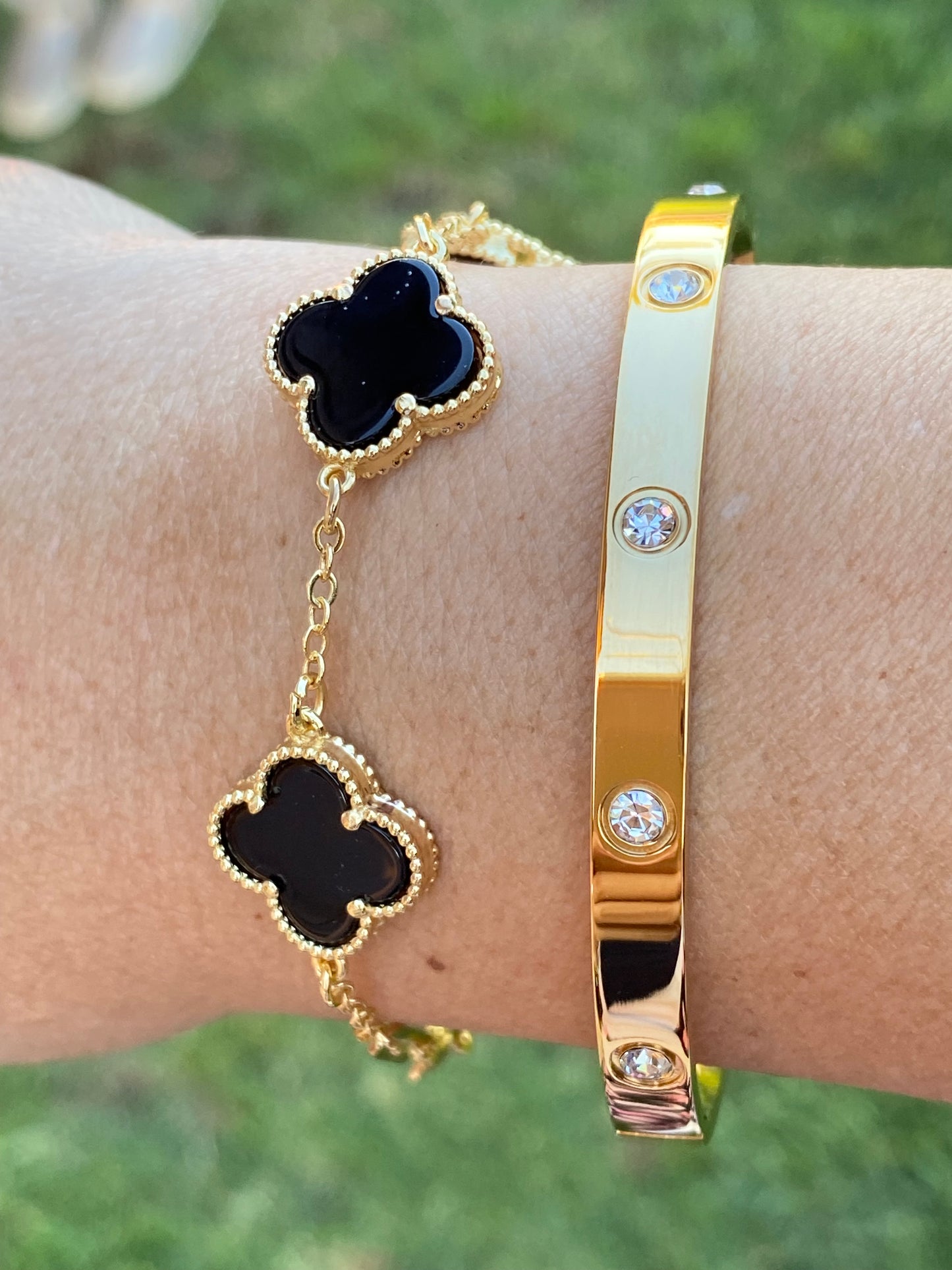 Gold Clover Chain Bracelet