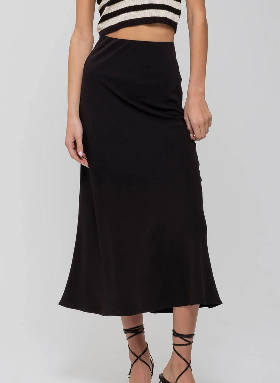 High Waist Slip Midi Skirt