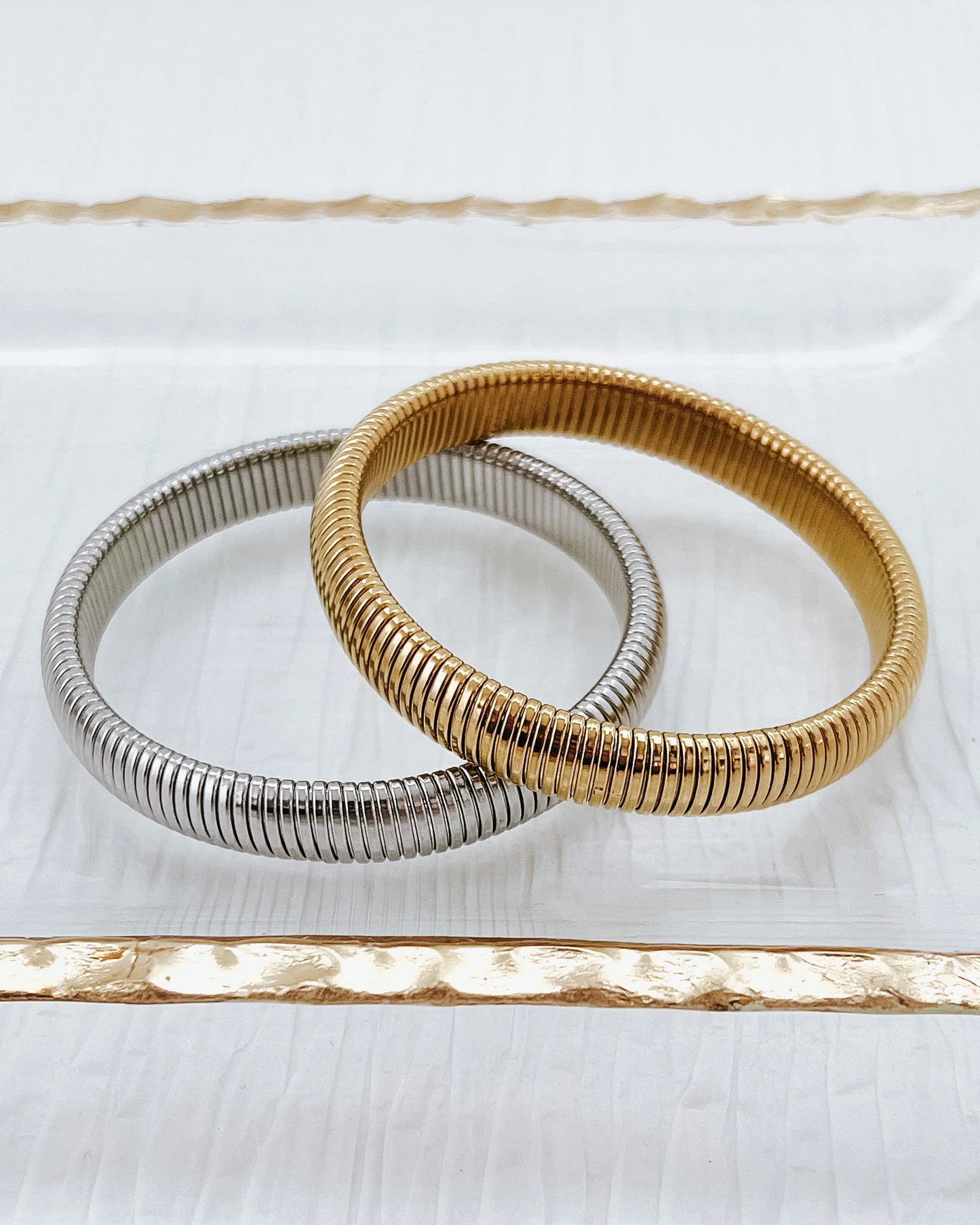 Thin coil Bangle Bracelet- 2 Colors!