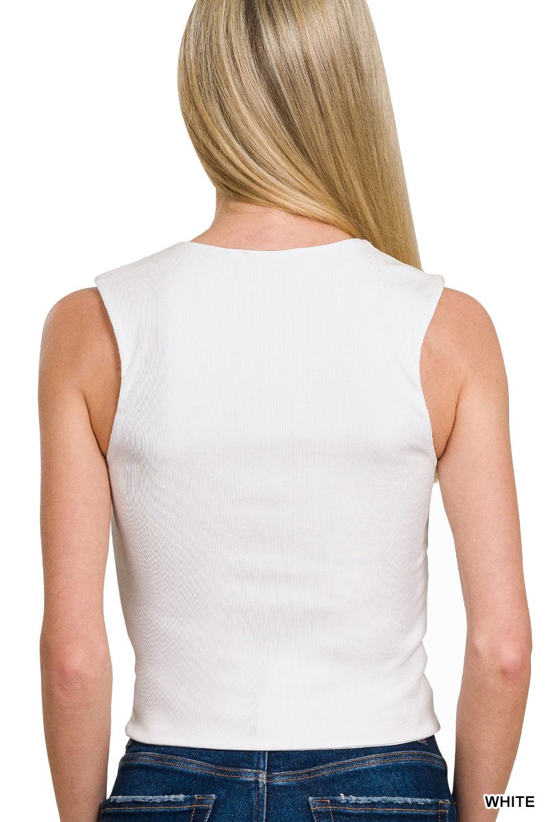 Ribbed Seamless Double Layered Tank Top - 2 Colors!
