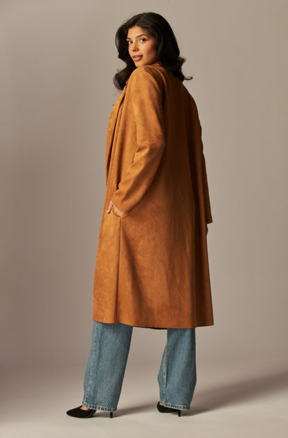 Vegan Suede Trench Coat