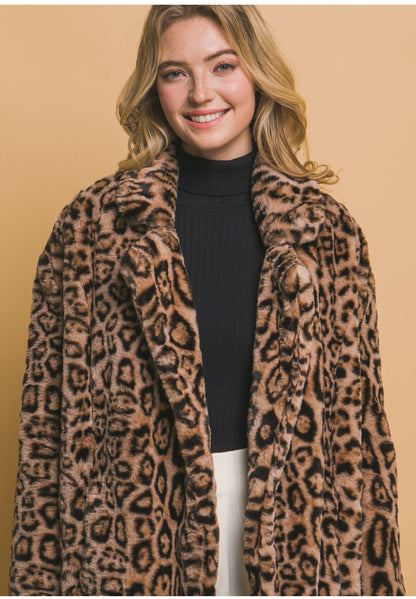 Leopard Print Fur Coat