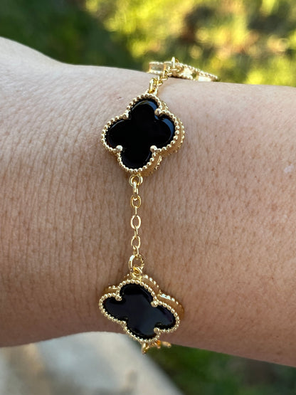 Gold Clover Chain Bracelet