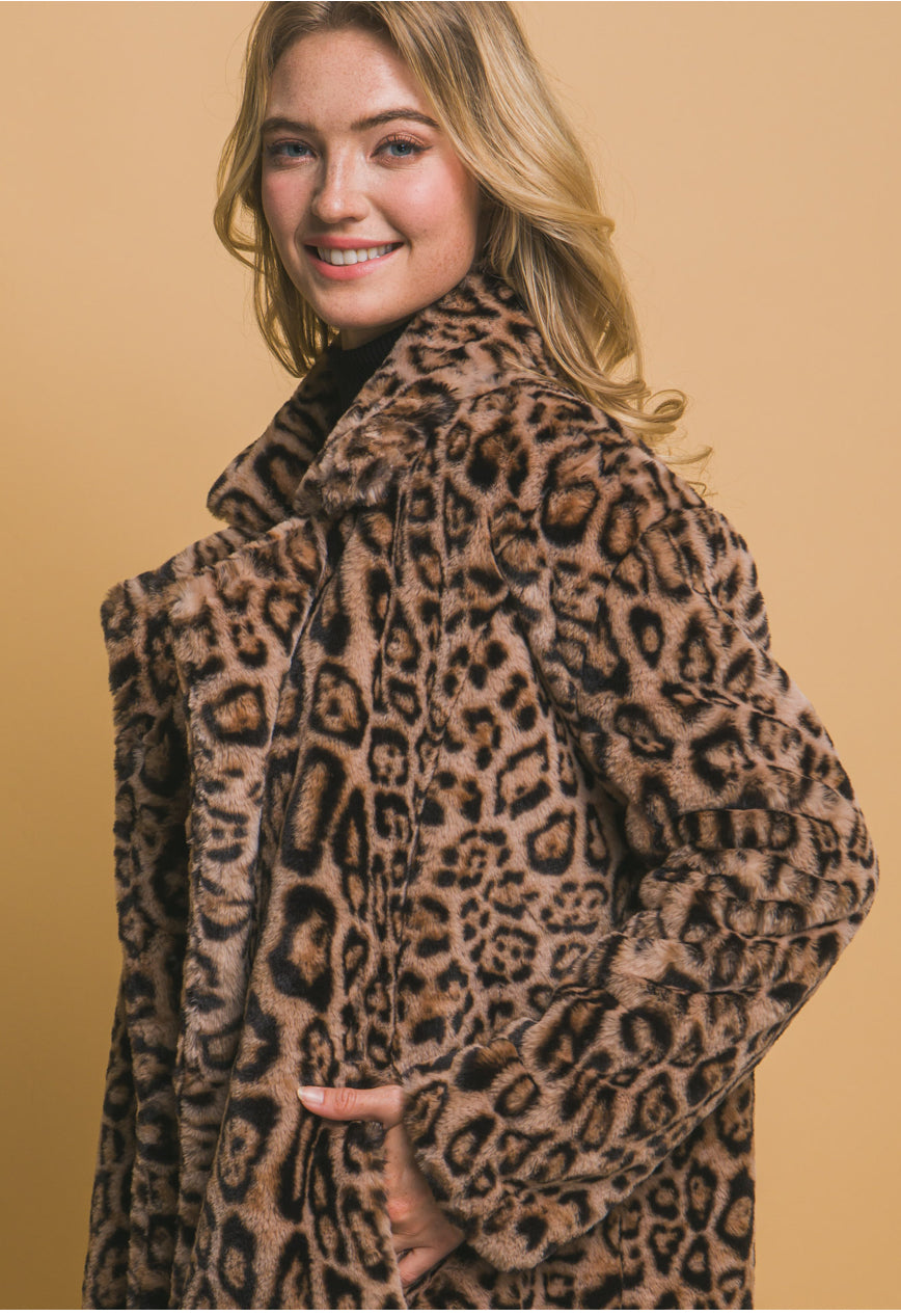 Leopard Print Fur Coat