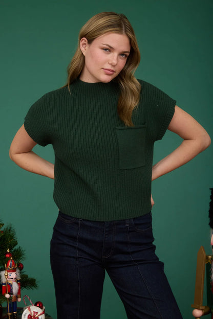 Moch Neck Knit Sweater Top