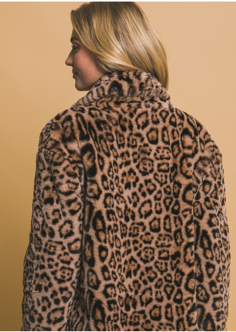 Leopard Print Fur Coat