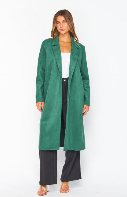 Vegan Suede Trench Coat