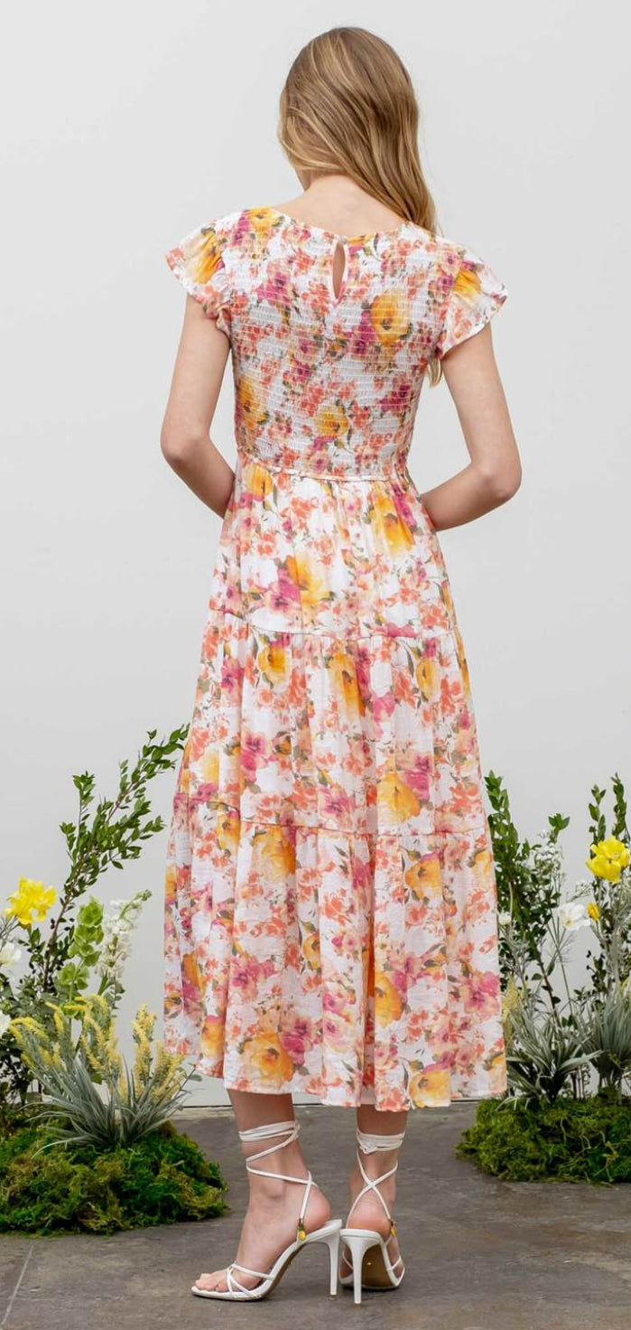 Round Neck Floral Dress