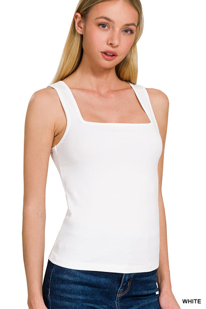 Cotton Square Neck Top