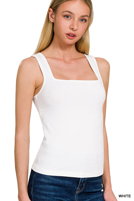 Cotton Square Neck Top