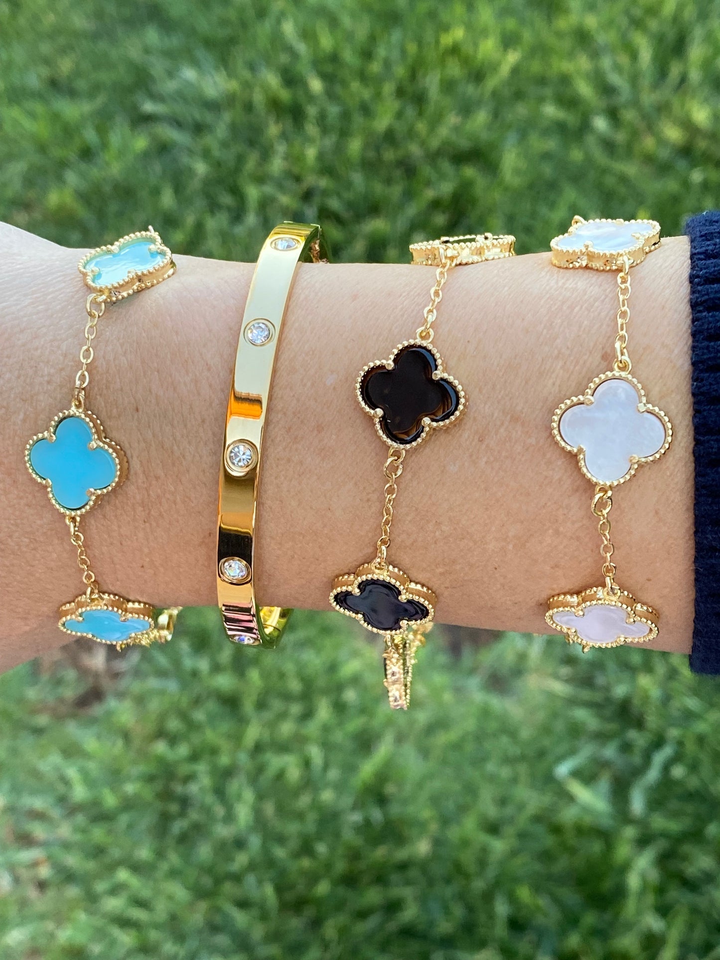 Gold Clover Chain Bracelet