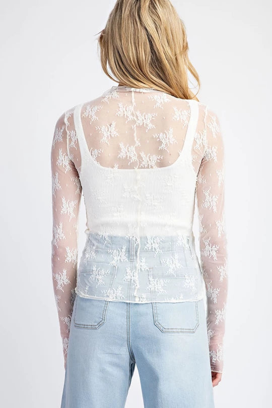 Lace Long Sleeve Top