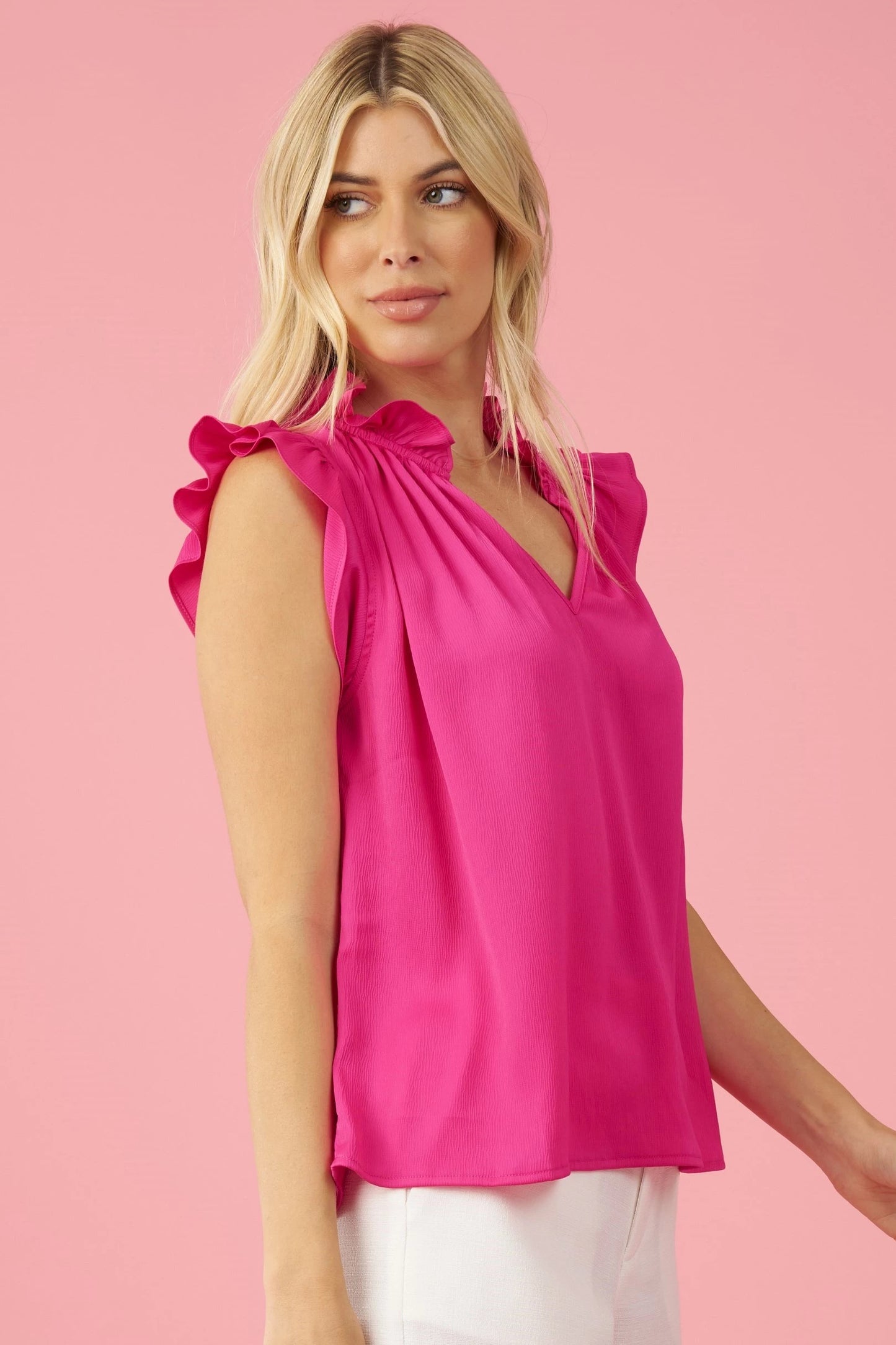 V-Neck Ruffle Top - 2 Colors!