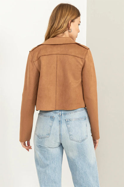 Faux Suede Moto Jacket - 2 Colors!