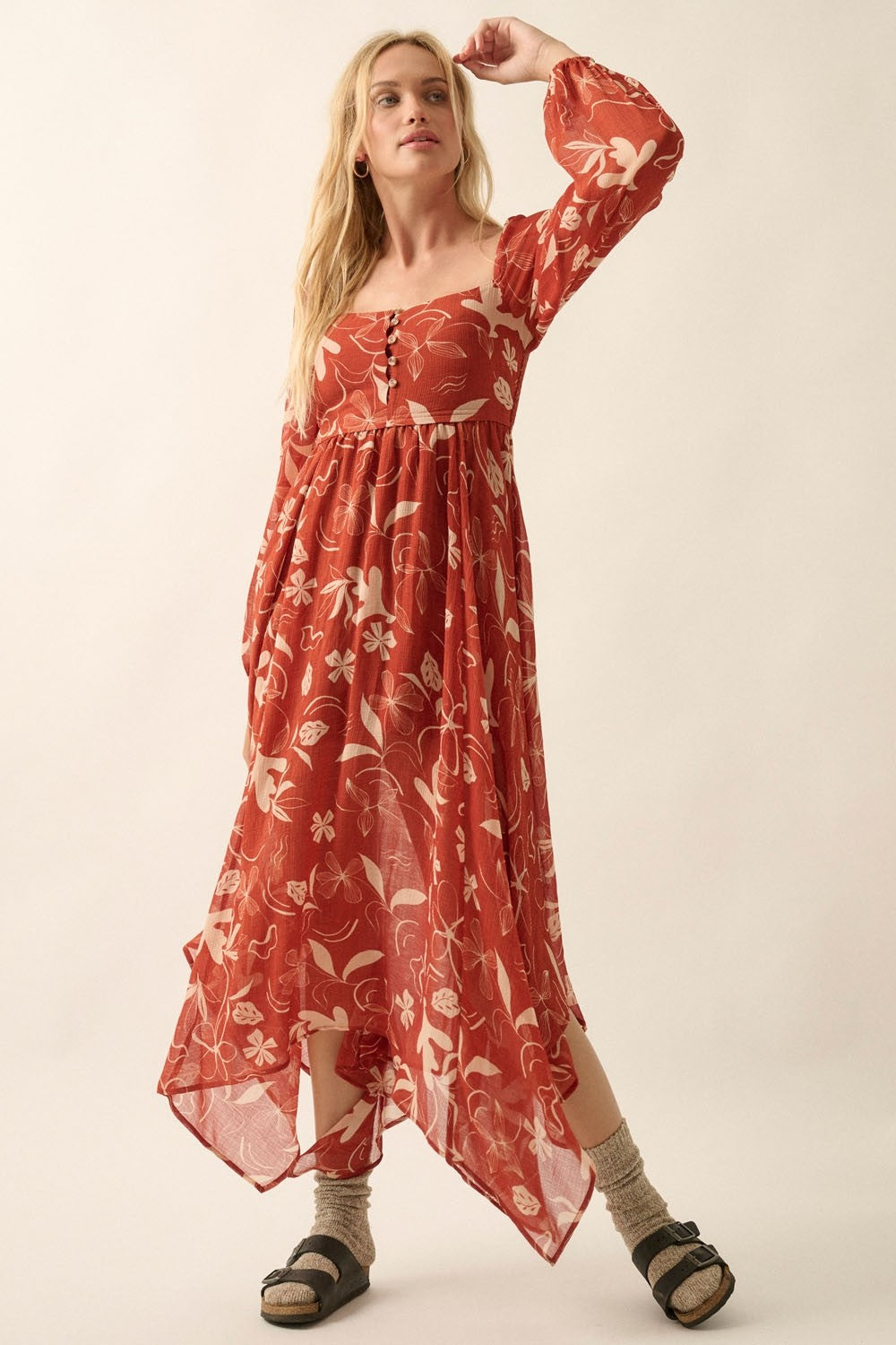 Floral Woven Maxi Dress