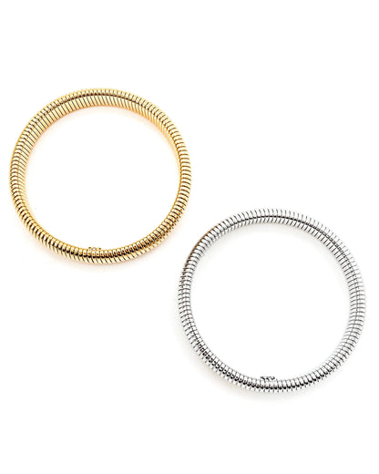 Thin coil Bangle Bracelet- 2 Colors!