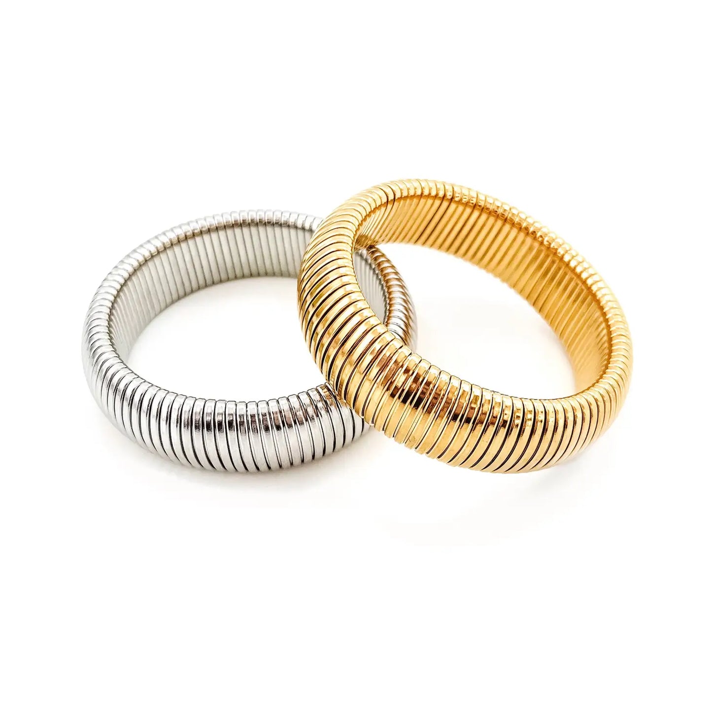 Thick Coil Bangle Bracelet ||