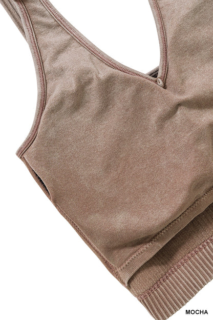 Mineral Wash Ribbed Cropped Tank