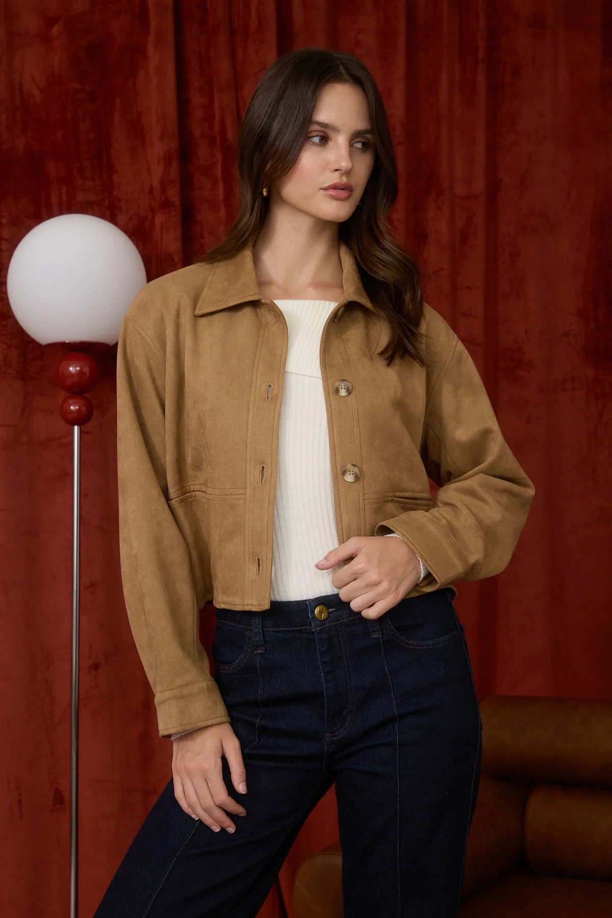Suede Collard Jacket