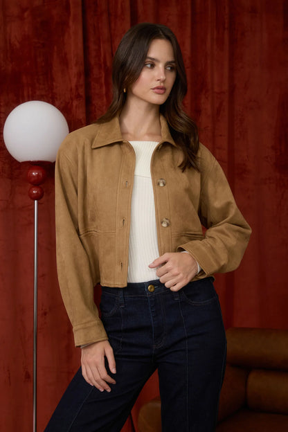 Suede Collard Jacket
