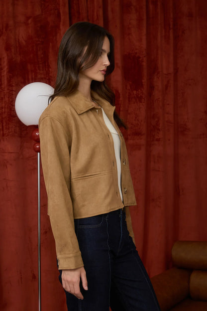 Suede Collard Jacket