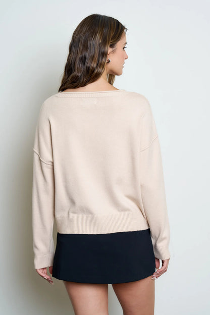 Boat Neck Knit Pullover sweater