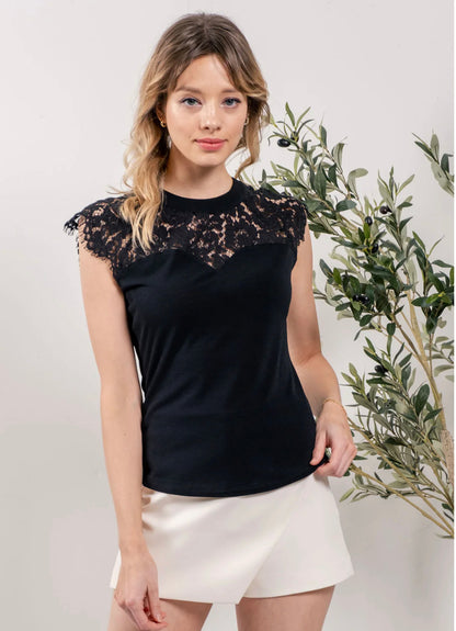 Scallop Edge Lace Top