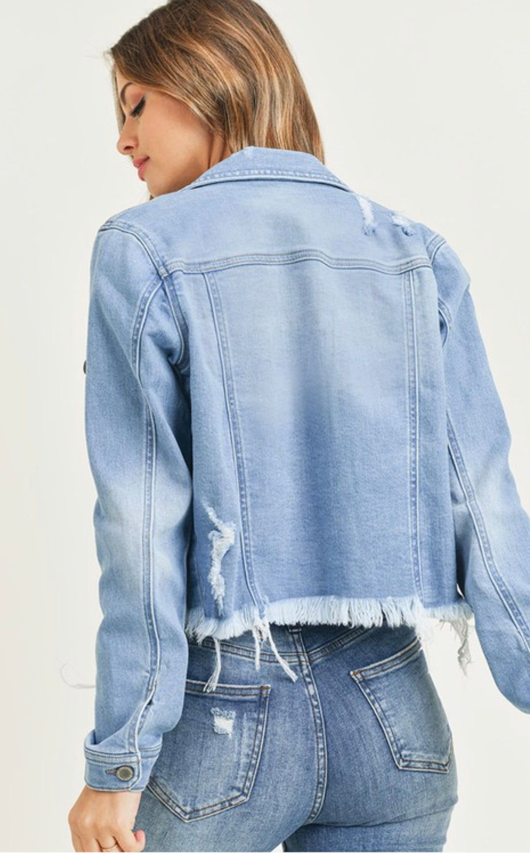 Distressed Frayed Hem Jacket