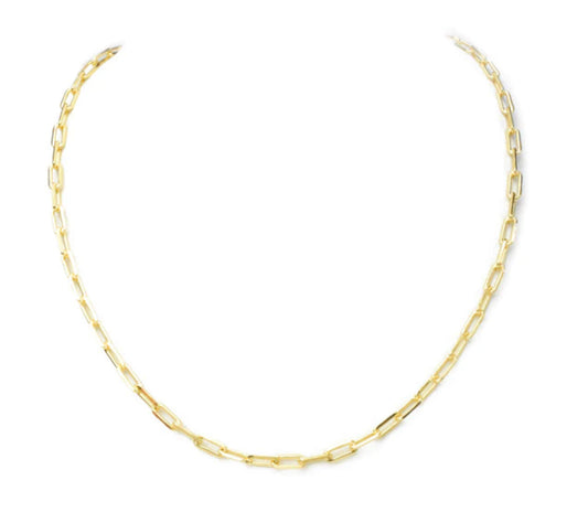 Gold Paper Clip Necklace