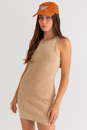 Washed Rib Mini Dress